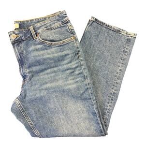 H&M High Rise Straight Leg Jeans Womens Size 14 Medium Wash